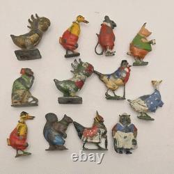 12x Vintage Britains Cadbury's Cococubs Figures Lead Metal Assorted