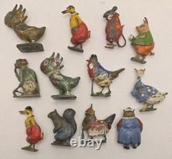 12x Vintage Britains Cadbury's Cococubs Figures Lead Metal Assorted