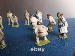 13 Old Vintage Antique Pixyland Kew Painted Lead Cricketer Figures Sports Team