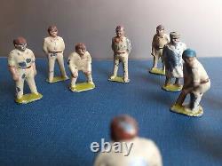 13 Old Vintage Antique Pixyland Kew Painted Lead Cricketer Figures Sports Team