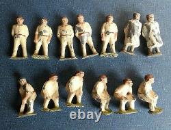 13 Old Vintage Antique Pixyland Kew Painted Lead Cricketer Figures Sports Team