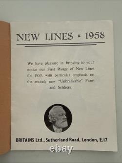 1958 Britains Ltd. Original New Lines Catalogue 20 Pages With Shipping Envelope