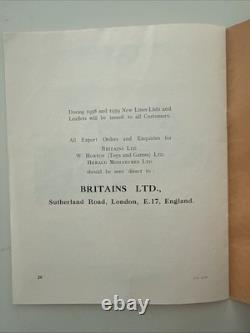 1958 Britains Ltd. Original New Lines Catalogue 20 Pages With Shipping Envelope