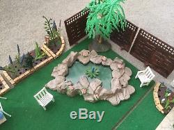 1960s Britains Floral Garden Plastic Flowers, Pond, Rockery, Gates, Dibbers etc