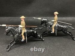 21st Lancers In Steel Helmets Set 94 By Britains (Blue 93) Lances Restored