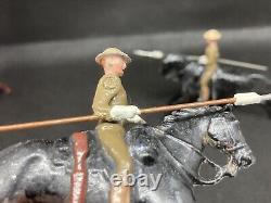 21st Lancers In Steel Helmets Set 94 By Britains (Blue 93) Lances Restored