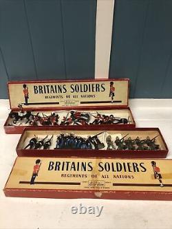 38 Piece Britains Boxed Set Royal Marines. Post War c1960 Machine Gunners