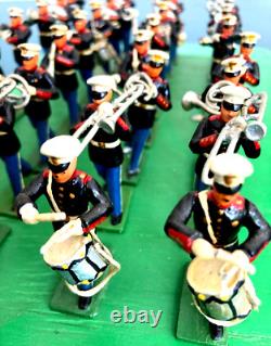 3 Mounted Marching Display Bands 104 Vintage Lead Soldiers Hand Painted 1950