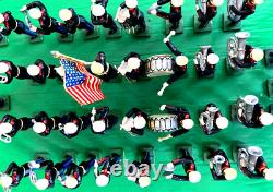 3 Mounted Marching Display Bands 104 Vintage Lead Soldiers Hand Painted 1950