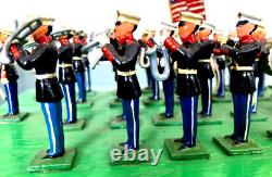 3 Mounted Marching Display Bands 104 Vintage Lead Soldiers Hand Painted 1950