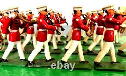 3 Mounted Marching Display Bands 104 Vintage Lead Soldiers Hand Painted 1950