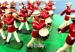 3 Mounted Marching Display Bands 104 Vintage Lead Soldiers Hand Painted 1950