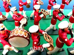 3 Mounted Marching Display Bands 104 Vintage Lead Soldiers Hand Painted 1950