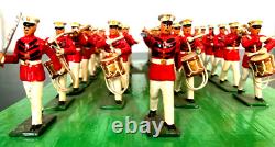 3 Mounted Marching Display Bands 104 Vintage Lead Soldiers Hand Painted 1950