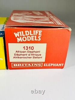 3 X BRITAINS 1310 1311 WALKING AFRICAN ELEPHANTS / Boxed / Great Condition