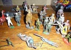 44 LOT Vintage Barclay Britains Lead Toy Soldiers & Bombs Missiles Estate Find