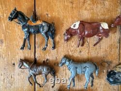 50+ Vintage Britains Lead Figures Soldiers Animals JobLot Mid Century SEE DES