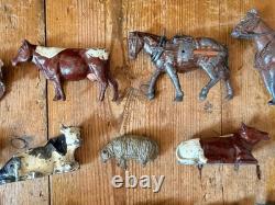 50+ Vintage Britains Lead Figures Soldiers Animals JobLot Mid Century SEE DES