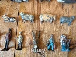 50+ Vintage Britains Lead Figures Soldiers Animals JobLot Mid Century SEE DES