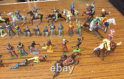 51 x Vintage Lead Model Cowboys Native Indians Britains Timpo JoHill Crescent