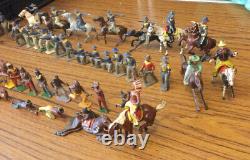 51 x Vintage Lead Model Cowboys Native Indians Britains Timpo JoHill Crescent