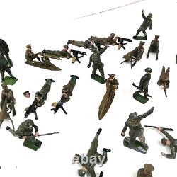 54 x britains Early Hollow Cast Lead Soldiers Gunner Soldier c1916. Ww1 (64)