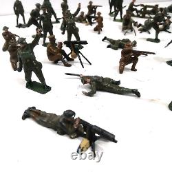 54 x britains Early Hollow Cast Lead Soldiers Gunner Soldier c1916. Ww1 (64)
