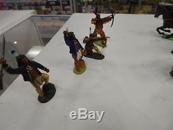 54mm Britains Detail mounted Cowboys and Buckboard Toy Soldiers