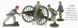 54mm CIVIL WAR Britains CONFEDERATE 10 Pound PARROT ARTILLERY Cannon Crew 17669