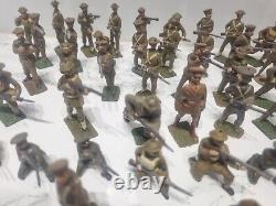 56x Vintage Britains / John Hill Co WW1 British Army Painted Lead Soldiers