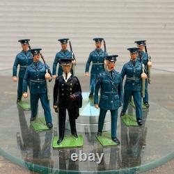 8 Lot BRITAINS BRITISH ROYAL AIR FORCE RAF DRESS UNIFORM TOY SOLDIER Lead 60-70s