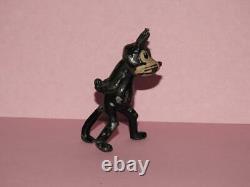 ANTIQUE 1920s UNKNOWN MAKE RARE 80mm (3 1/8) PAINTED LEAD FELIX THE CAT WALKING
