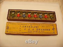 Antique Vtg Lead Sodiers Britains Pre-war Box Set No 241 Chinese Infantry Nice