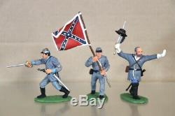 BRITAINS 17244 AMERICAN CIVIL WAR CONFEDERATE FORWARD with the COLOUR SET nv