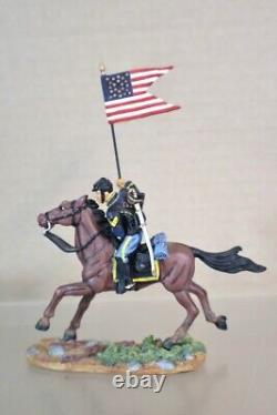 BRITAINS 17371 AMERICAN CIVIL WAR MOUNTED UNION CAPTAIN & GUIDON BEARER SET oi