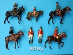 BRITAINS 1930s LEAD HUNT SET PEACOCK TOYS WOODEN FARMHOUSE PEOPLE & ANIMALS