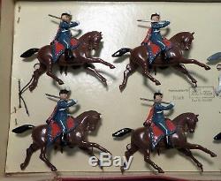BRITAINS 1950's Danish Guard Hussars Regiment Mounted, 8 Pc. Set #2018 with Box