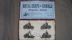 BRITAINS (4) ROYAL CORPS or SIGNAL Dispatch Motorcycle Riders & Original Box