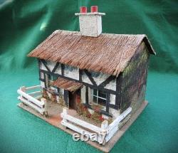 BRITAINS ANTIQUE 1920-30s LEAD HUNT SET WOODEN COTTAGE FIGURES & FARM ANIMALS
