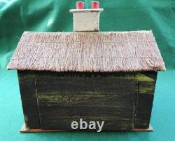 BRITAINS ANTIQUE 1920-30s LEAD HUNT SET WOODEN COTTAGE FIGURES & FARM ANIMALS