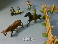 BRITAINS Complete Wild West COWBOY RODEO SET #2043 Lead Toy Soldiers