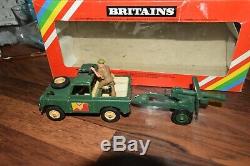 BRITAINS DEETAIL 9788 & 9787 GERMAN VW KUBELWAGEN PAK GUN land rover & gun RARE