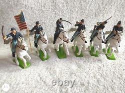 BRITAINS DEETAIL ACW MOUNTED FEDERAL 1st SERIES CURVED BASES FULL SET OF 6