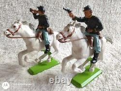 BRITAINS DEETAIL ACW MOUNTED FEDERAL 1st SERIES CURVED BASES FULL SET OF 6