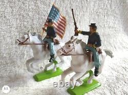 BRITAINS DEETAIL ACW MOUNTED FEDERAL 1st SERIES CURVED BASES FULL SET OF 6