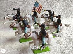 BRITAINS DEETAIL ACW MOUNTED FEDERAL 1st SERIES CURVED BASES FULL SET OF 6