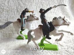 BRITAINS DEETAIL ACW MOUNTED FEDERAL 1st SERIES CURVED BASES FULL SET OF 6
