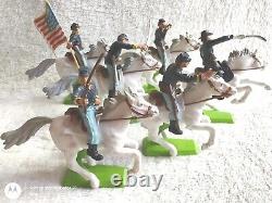 BRITAINS DEETAIL ACW MOUNTED FEDERAL 1st SERIES CURVED BASES FULL SET OF 6