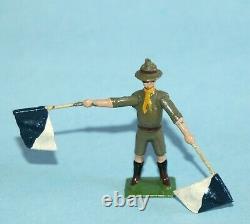 BRITAINS ENGLAND 1954 BOY SCOUT SIGNALLERS 4 of the 5 Figures from SET #163
