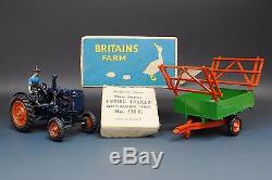 BRITAINS FARM #128F FORDSON MAJOR E27N TRACTOR & #130F TRAILER (Tatty Box)